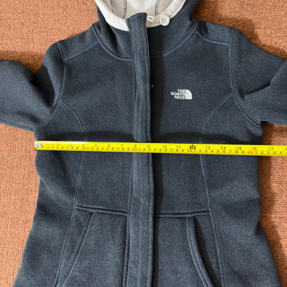 The North Face Crescent Hooded Fleece Jacket Womens Small Gray Full Zip Sweater - Picture 5 of 10